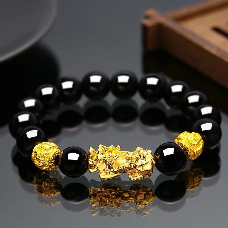 Obsidian Stone Beads Bracelet