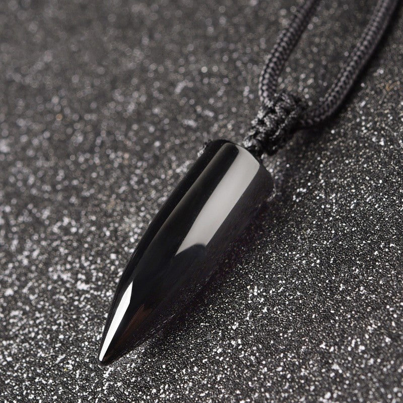 Obsidian Bullet Necklace
